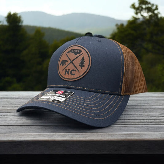 North Carolina Hat (Navy and Caramel)